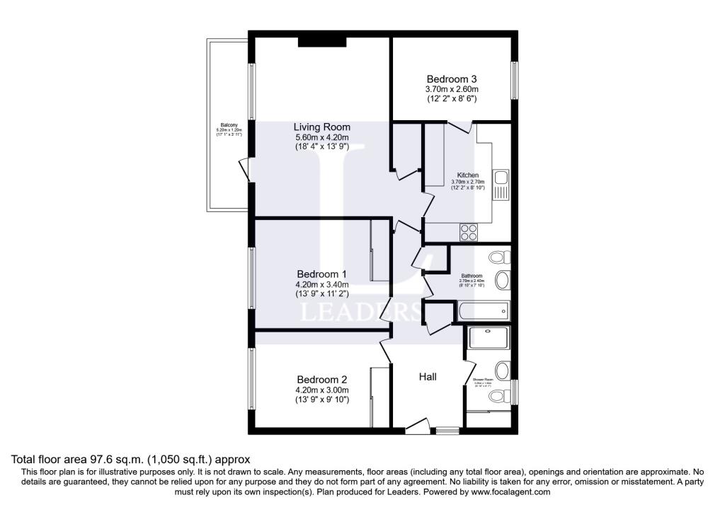 3 bed 1st Floor Flat for rent in Manchester. From Leaders Lettings - Manchester